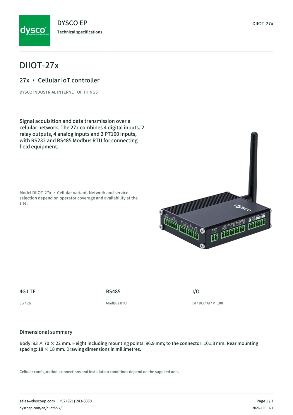 Technical specifications