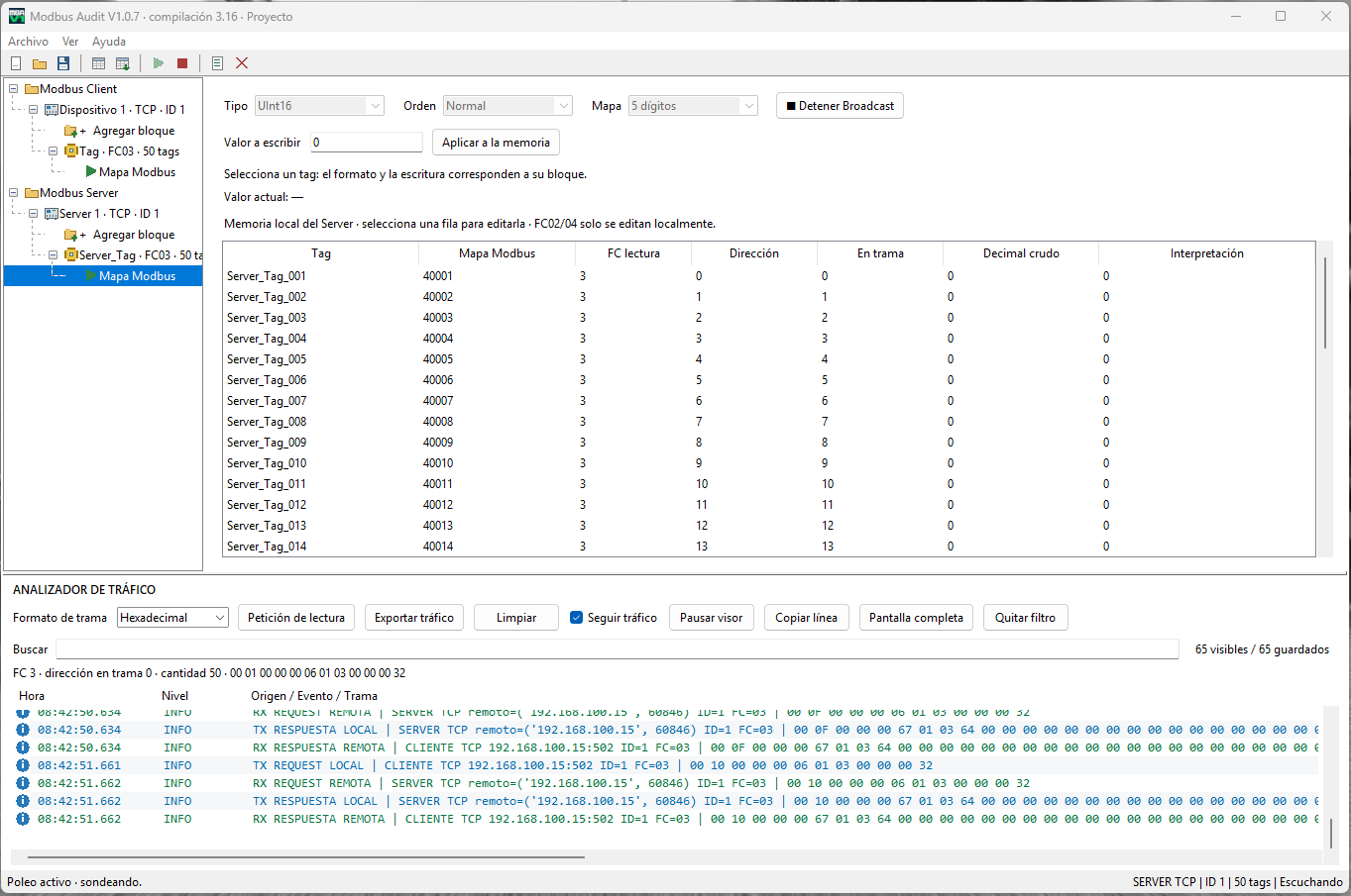 Modbus Audit — 软件截图 1